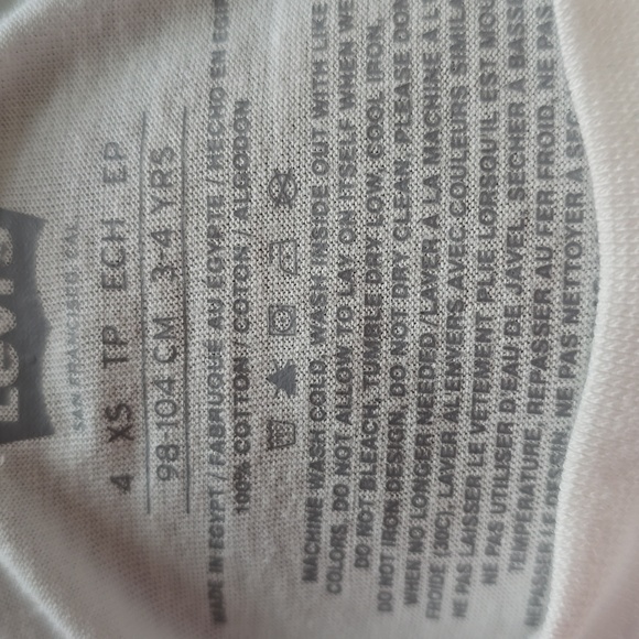 LEVIS SIGNATURE BRAND BOYS OFF-WHITE LONG SLEEVE TEE SHIRT SIZE 4 - Picture 8 of 9